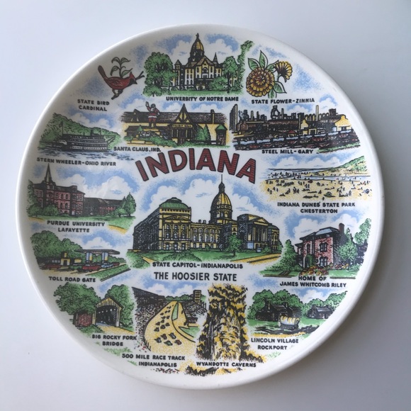 Vintage Other - VTG Hoosier Indiana themed plate